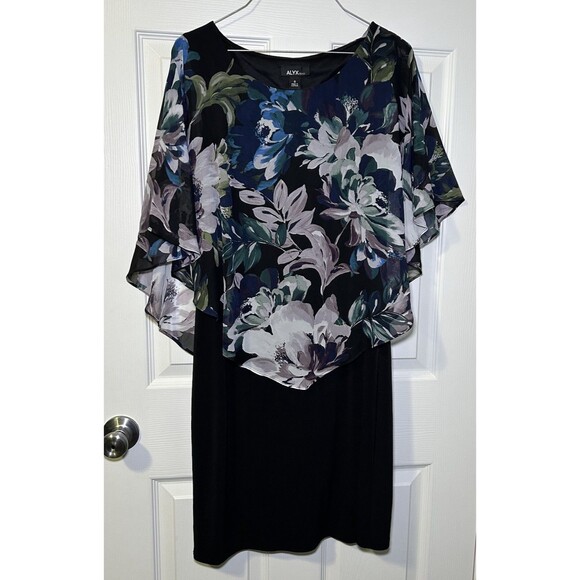 ALYX Women’s Floral Flutter Sleeve Dress Black Size 8 - Picture 1 of 5
